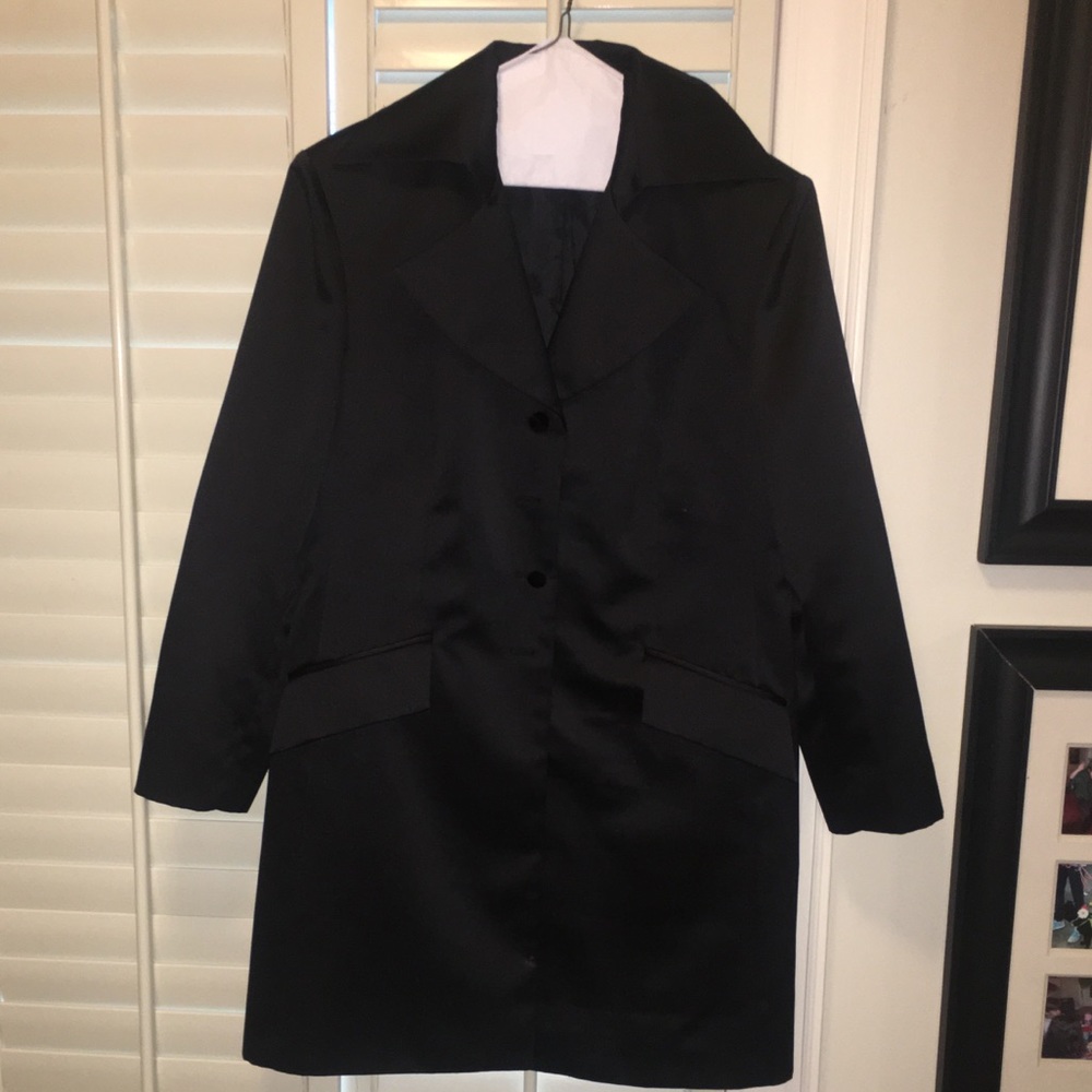 Women’s black dress trench coat